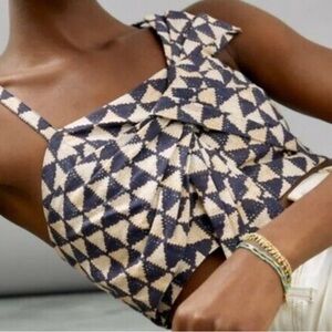 FARM RIO | Graphic Front Bow Top XS NWT